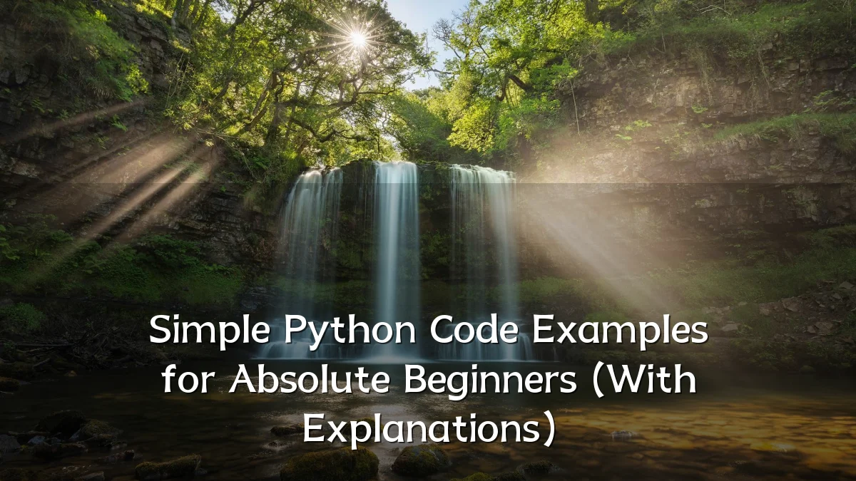 Simple Python Code Examples for Absolute Beginners (With Explanations)