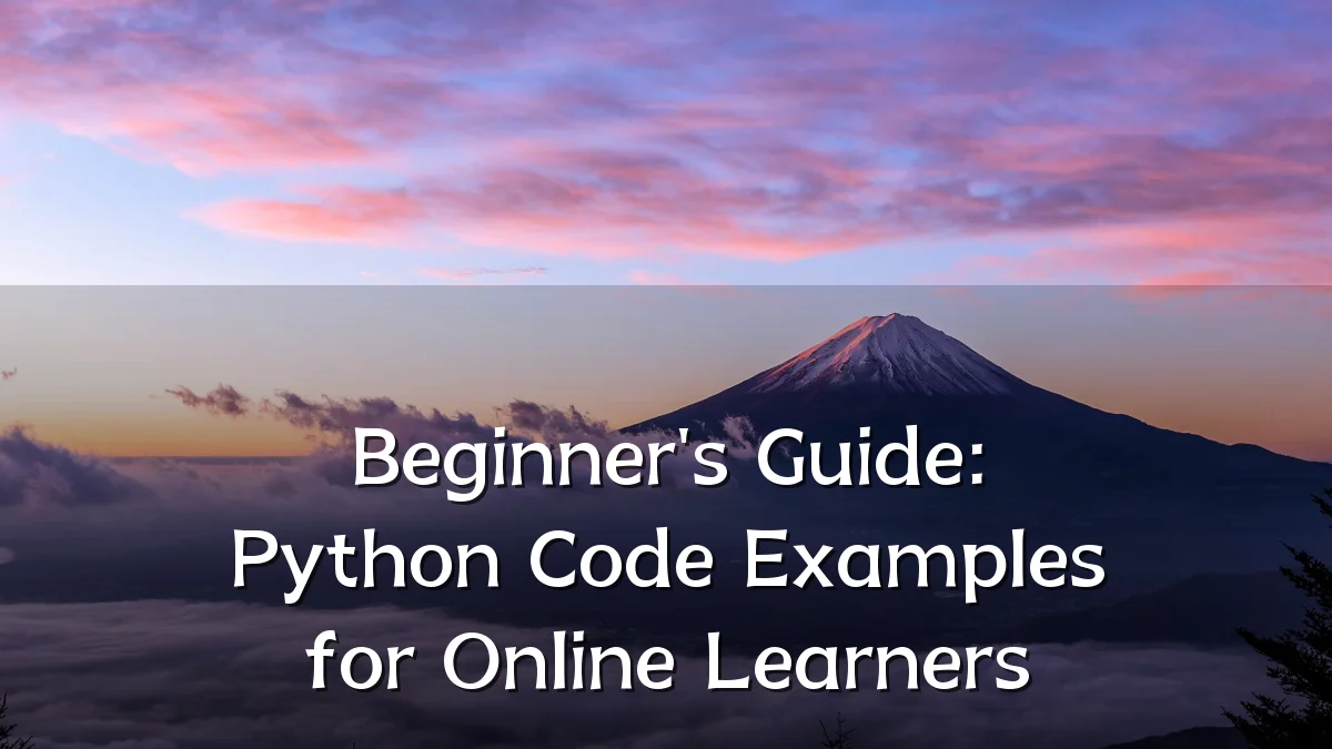 Beginner's Guide: Python Code Examples for Online Learners