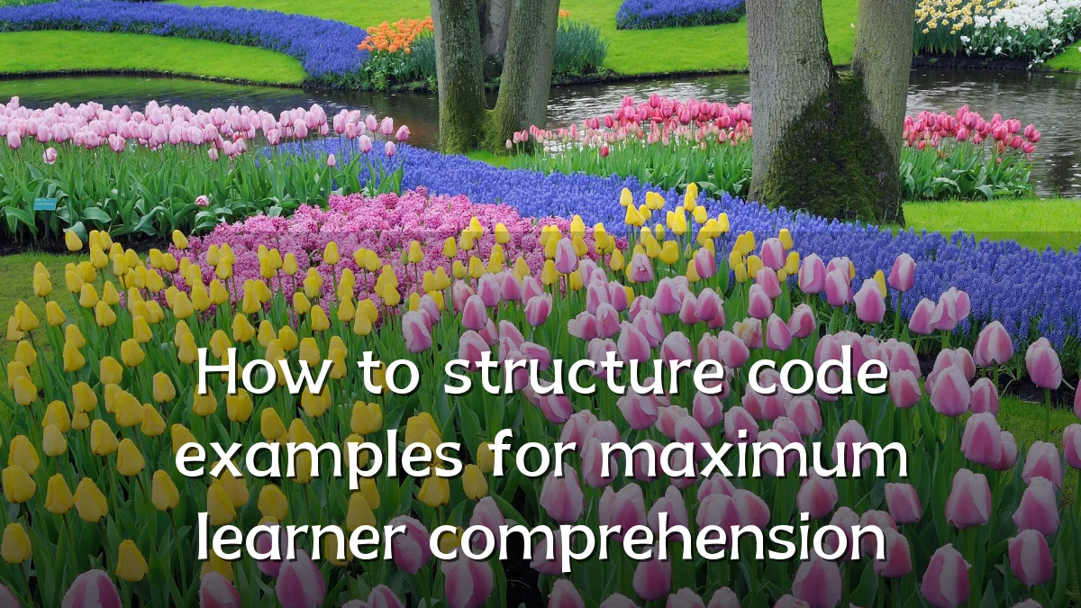 How to structure code examples for maximum learner comprehension